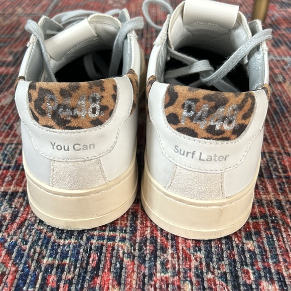 P448 women’s white leather low top sneakers size 40 - Picture 2 of 6